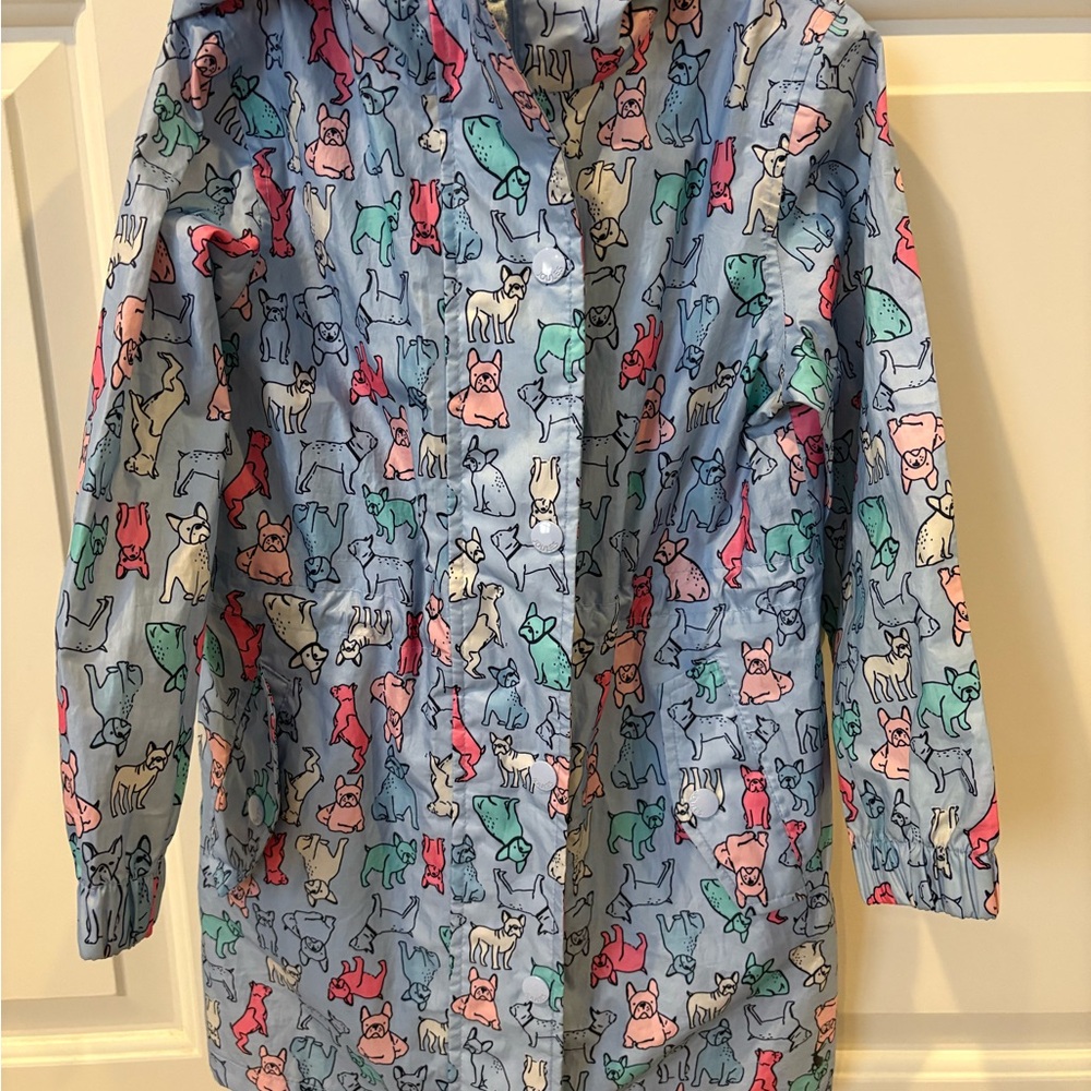 Joules Blue Kids Raincoat with Multi-Color Dog Print